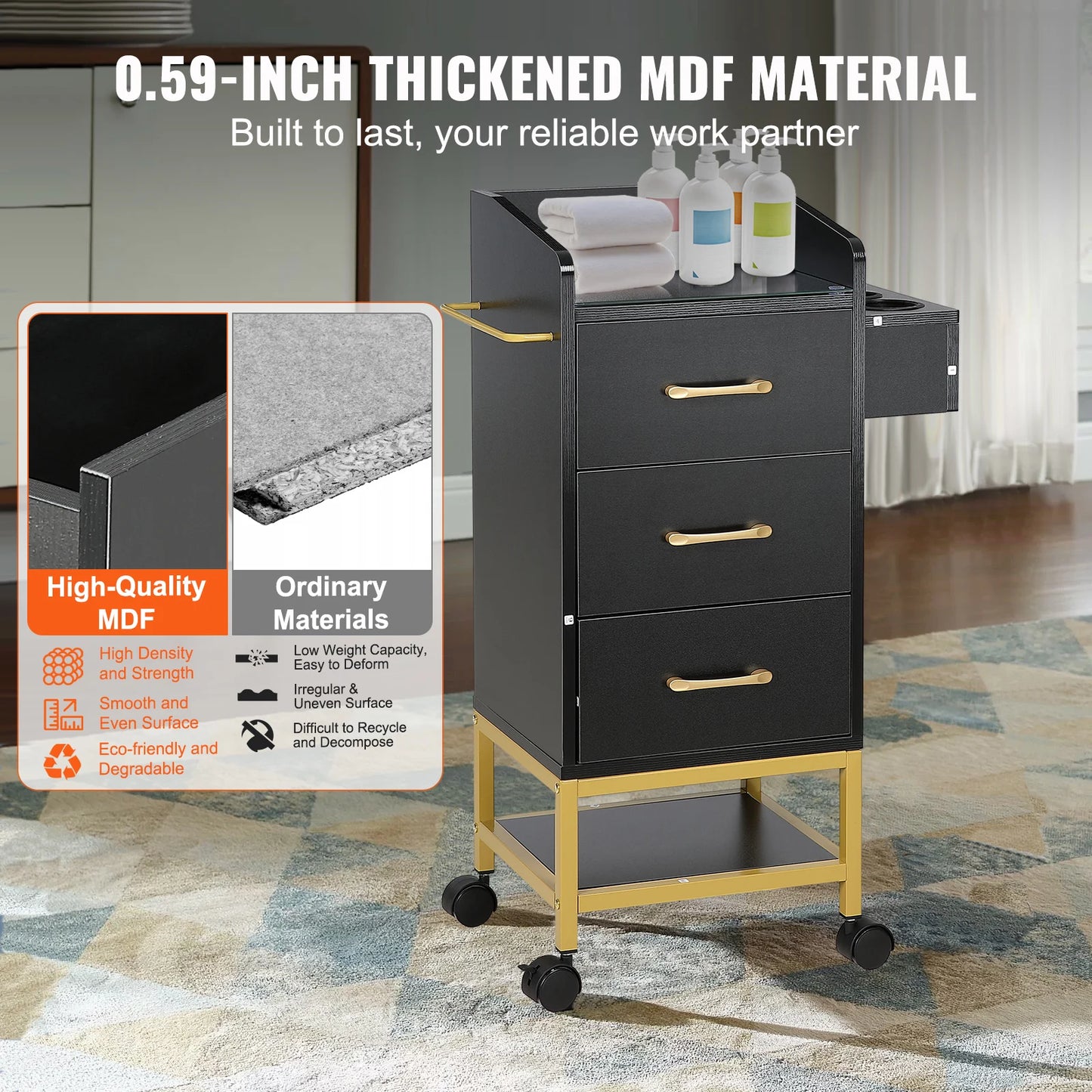 Beauty Salon Storage Trolley Cart